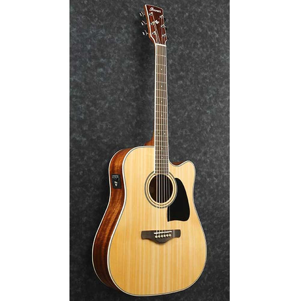 Ibanez AW70ECE NT Artwood Cutaway Dreadnought body AEQ TP2 preamp with Onboard tuner Electro Acoustic Guitar with Gig Bag Musicians Cart