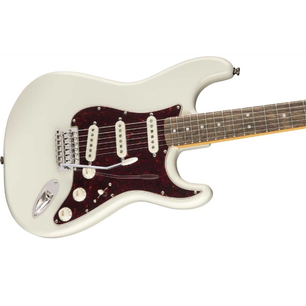 Fender Squier Classic Vibe 70s Stratocaster Indian Laurel Fingerboard SSS Electric Guitar with Gig Bag Olympic White 0374020501
