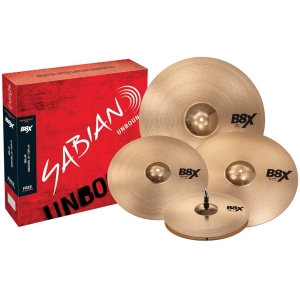 Sabian B8X Performance Set Plus Pack 14" Hi-Hat/16" Thin Crash/20" Ride/FREE 18″ Thin Crash Cymbals Set 45003XG
