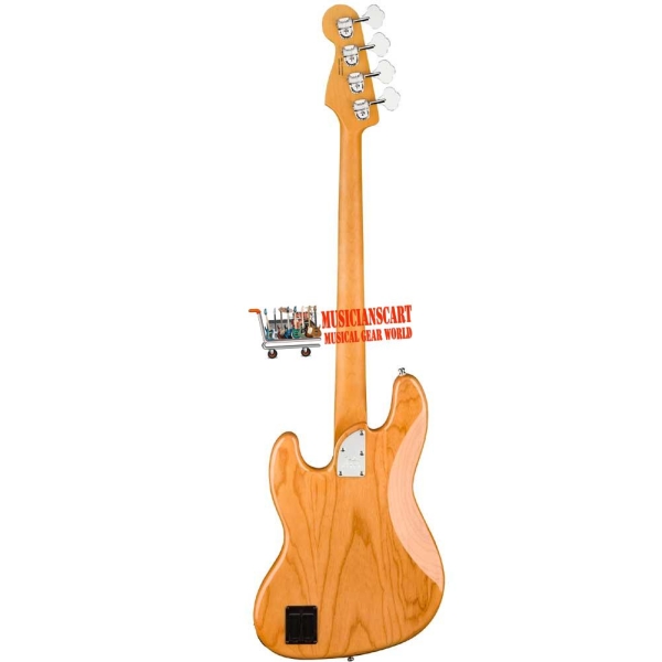 Fender American Ultra Jazz Bass Rosewood Fingerboard 4 String Bass Guitar with Elite Molded Case Aged Natural 0199020734