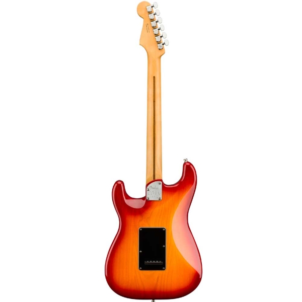 Fender American Ultra Luxe Stratocaster Maple Fingerboard SSS Electric Guitar with Molded Hardshell Case Plasma Red Burst 0118062773