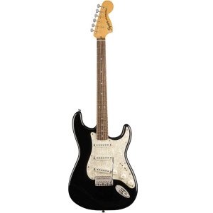 Fender Squier Classic Vibe 70s Stratocaster Indian Laurel Fingerboard SSS Electric Guitar with Gig Bag Black 0374020506