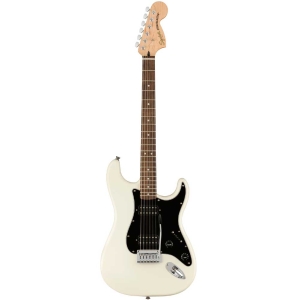 Fender Squier Affinity Series Stratocaster Indian Laurel Fingerboard HH 6 String Electric Guitar with Gig Bag BPG Olympic White 0378051505