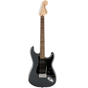Fender Squier Affinity Series Stratocaster Indian Laurel Fingerboard HH 6 String Electric Guitar with Gig Bag BPG Charcoal Frost Metallic 0378051569