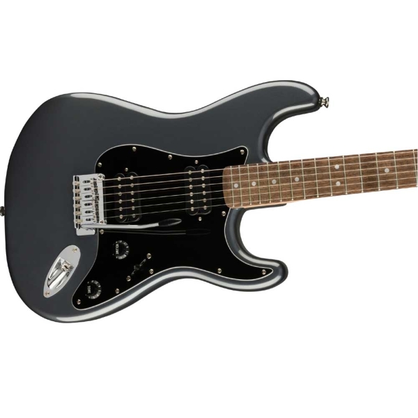 Fender Squier Affinity Series Stratocaster Indian Laurel Fingerboard HH 6 String Electric Guitar with Gig Bag BPG Charcoal Frost Metallic 0378051569