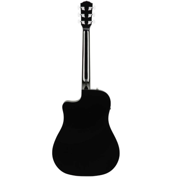Fender CD-60SCE BLK Dreadnought Cutaway Solid Spruce Walnut Fingerboard Fishman Pickup Electro Acoustic Guitar with Gig Bag Black 0970113006