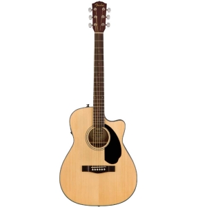 Fender CC-60SCE Nat Concert Cutaway Walnut Fingerboard Electro Acoustic Guitar with Gig Bag Natural 0970153021