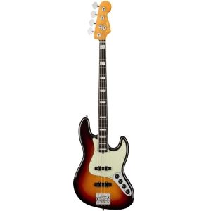 Fender American Ultra Jazz Bass Rosewood Fingerboard 4 String Bass Guitar with Elite Molded Case Ultraburst 0199020712