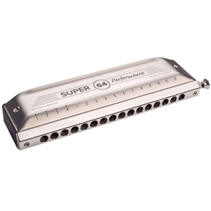 Hohner M758501 New Super 64 Performance Series 16 Holes with Case.
