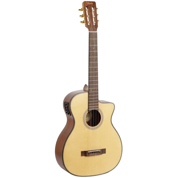 Valencia VA434CE NAT Auditorium Cutaway 4/4 Size 430 Series Electro Classical Guitar with Truss Rod with Gig Bag