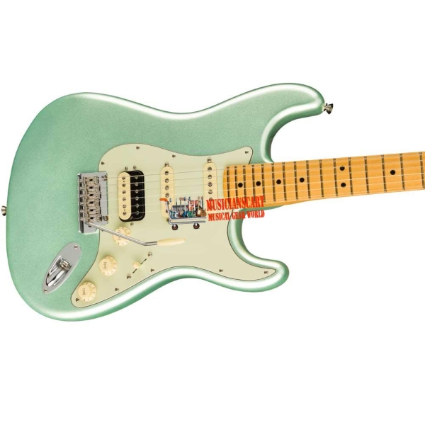Fender American Professional II Stratocaster Maple Fingerboard HSS Mystic Surf Green Electric Guitar 0113912718 with Deluxe Molded Case