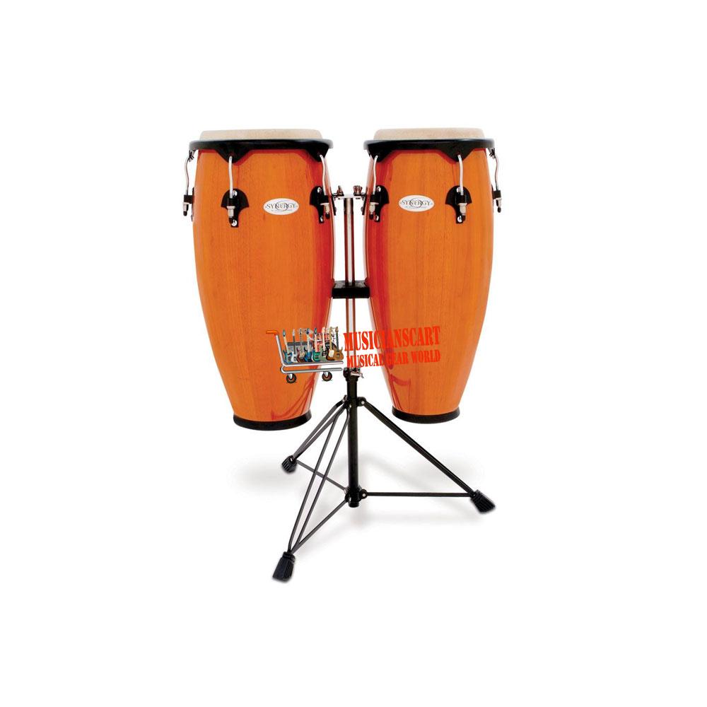 Toca 2300 AMB Synergy Series Wood Conga Set 10’’ Quinto & 11’’ Conga with Stand Musicians Cart