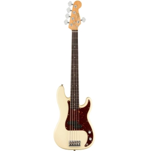 Fender American Professional II Precision Bass® V Rosewood Fingerboard 5 String Bass Guitar With Deluxe Molded Case Olympic White 0193960705