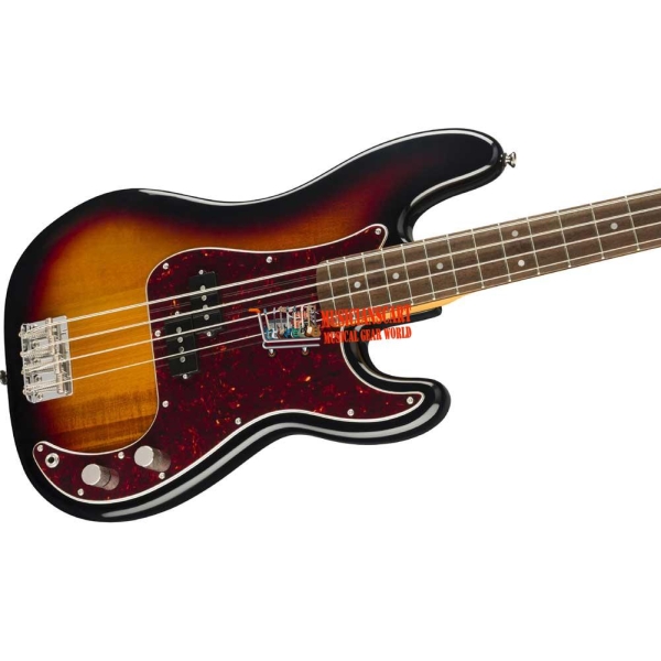 Fender Squier Classic Vibe 60s Precision Bass Indian Laurel Fingerboard 4 String Bass Guitar with Gig Bag 3-Color Sunburst 0374510500