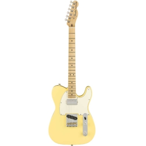 Fender American Performer Telecaster Hum Maple Fingerboard HH Electric Guitar with Deluxe Gig Bag Vintage White 0115122341