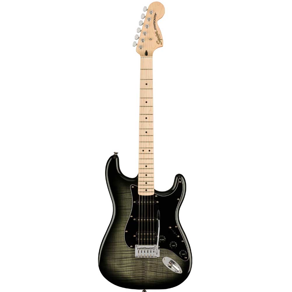 Fender Squier Affinity Series Stratocaster FMT HSS Maple Fingerboard Electric Guitar with Gig bag Black Burst 0378153539 - Musicians Cart Fender Squier Affinity Series Stratocaster FMT HSS Maple Fingerboard Electric Guitar with Gig bag Black Burst 0378153539 - Musicians Cart