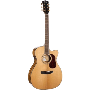 Cort Gold A6 Bocote Natural Glossy Auditorium Cutaway Body Semi-Acoustic Guitar with Deluxe Soft-Side Case