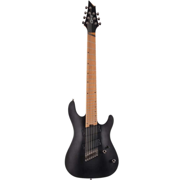 Cort KX307MS OPBK Open Pore Black Roasted Maple Fingerboard KX Series Multi-Scale Electric Guitar 7 Strings with Gig Bag