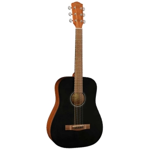 Fender FA-15 BLK 3/4 Scale Steel Walnut Fingerboard Acoustic Guitar with Gig Bag Black 0971170106