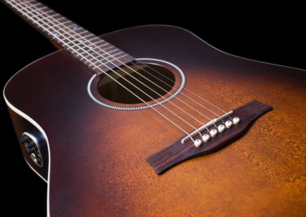 Seagull Burnt Umber EQ 041831 QIT Dreadnought Godin Quantum IT electronics with built-in tuner Electro Acoustic Guitar