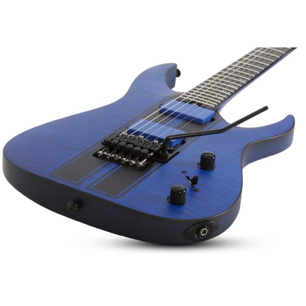 Schecter Banshee GT Satin Trans Blue with Black Racing Stripe Decal 1520 Electric Guitar 6 String