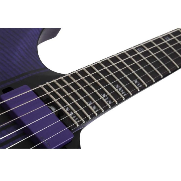 Schecter Banshee Satin Trans Purple with Black Racing Stripe Decal 1521 Electric Guitar 6 String