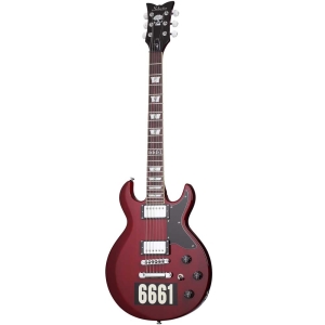 Schecter Zacky Vengeance Custom Reissue 26 See Thru Cherry with 6661 Graphic Electric Guitar