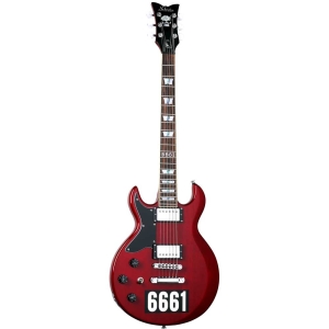 Schecter Zacky Vengeance Custom Reissue LH 27 See Thru Cherry with 6661 Graphic Electric Guitar