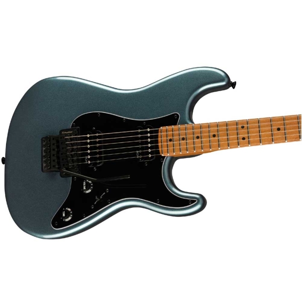 Fender Squier Contemporary Stratocaster GM HH FR Roasted Maple Fingerboard Electric Guitar with Gig Bag Gunmetal Metallic 0370240568