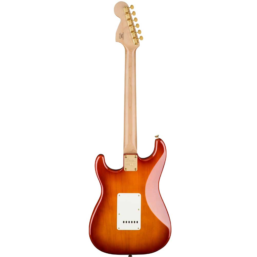 Fender Squier 40th Anniversary Stratocaster SSB Gold Edition Indian Laurel Fingerboard Electric Guitar with Gig Bag Sienna Sunburst 0379410547