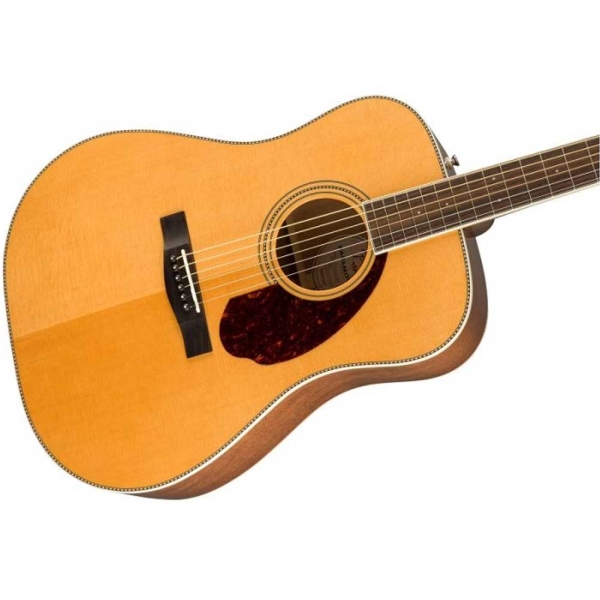 Fender PM-1E NAT Paramount Series Ovangkol Fingerboard Dreadnought Electro Acoustic Guitar with Case Natural 0970312321
