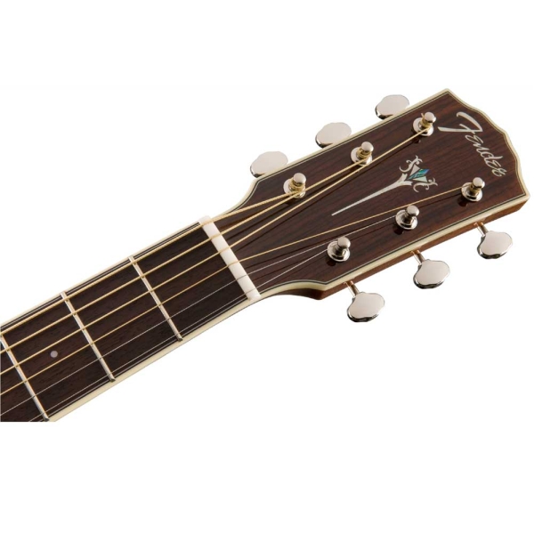 Fender PM-2E NAT Paramount Series Ovangkol Fingerboard Parlor Electro Acoustic Guitar with Hardshell Case Natural 0970322321