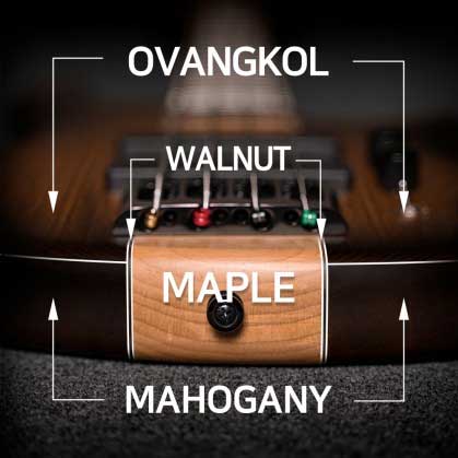 Ovangkol Top on Mahogany Wings with Maple Core