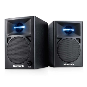 Numark N-Wave 360 60W Full Range Powered DJ Monitors with Blue LED Illumination