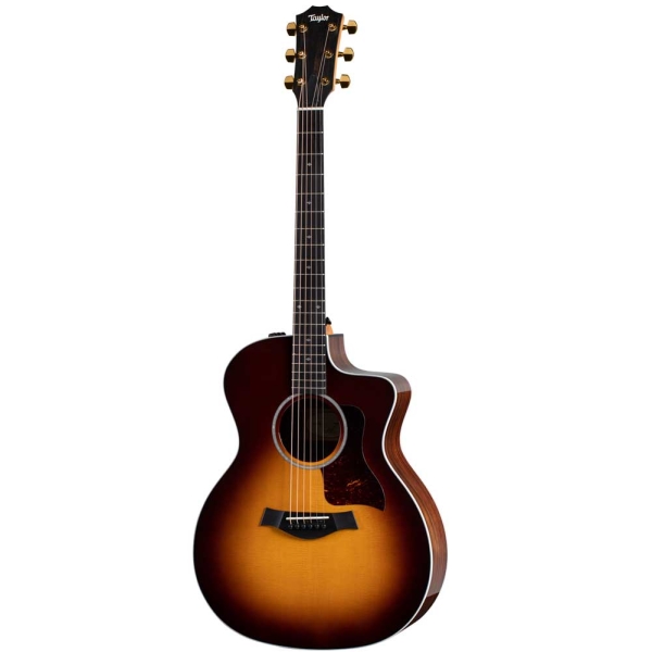 Taylor 214ce-SB DLX Grand Auditorium Venetian Cutaway Ebony Fretboard 200 Series Expression System 2 Electro Acoustic Guitar with hardshell case