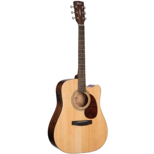 Cort Earth60ce OP Open Pore Dreadnought Cutaway Body Merbau Fingerboard Solid Sitka Spruce Top Electro Acoustic Guitar with Gig Bag