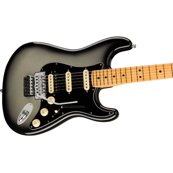 Fender Ultra Luxe Stratocaster Maple Fingerboard Floyd Rose HSS Electric Guitar with Deluxe Hardshell Silverburst 0118070710