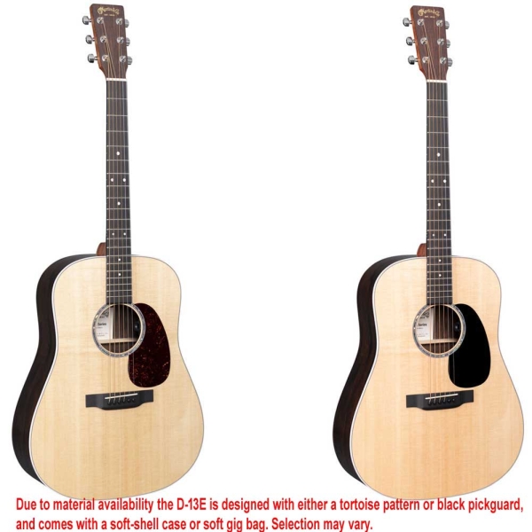 Martin D-13E Ziricote Natural Road Series Fishman MX-T Electro Acoustic Guitar with Gig Bag 11D13E-01