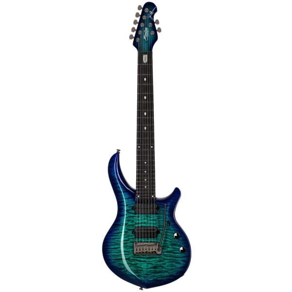 Sterling MAJ270XQM CPD by Music Man John Petrucci Dimarzio Pickup Quilted Flamed Maple Top 7 String Electric Guitar with Gig Bag