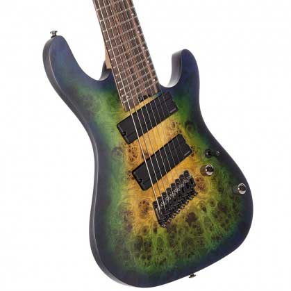 Cort KX508MS II MBB Mariana Blue Burst Macassar Ebony Fingerboard KX Series Multi-Scale Electric Guitar 8 Strings with Gig Bag