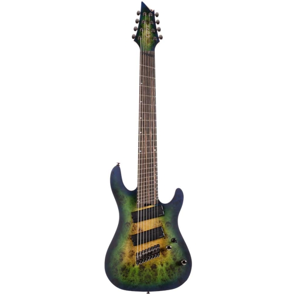 Cort KX508MS II MBB Mariana Blue Burst Macassar Ebony Fingerboard KX Series Multi-Scale Electric Guitar 8 Strings with Gig Bag