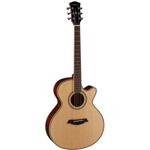 Parkwood P670 Natural Grand Concert Cutaway All Solid Wood Fishman Matrix Pickup EQ Electro Acoustic Guitar with Hardcase