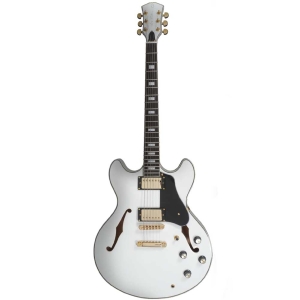 Sire Larry Carlton H7 WH Signature series Classic Double Cut Hollow Body Electric Guitar with Gig Bag White