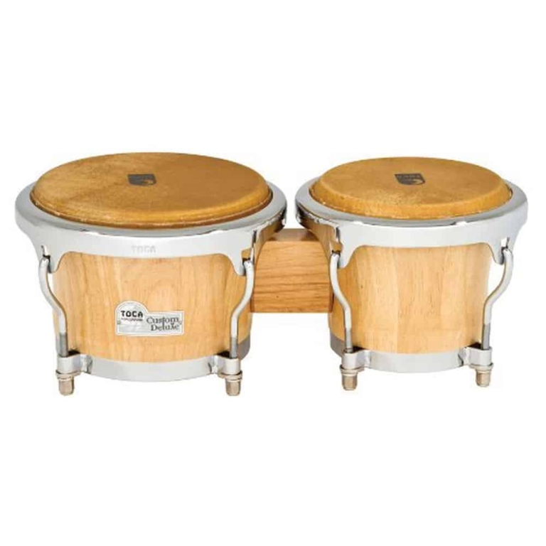 Toca 4600NW Custom Deluxe Wood Bongos 7″ and 8.5″ Natural Wood Set