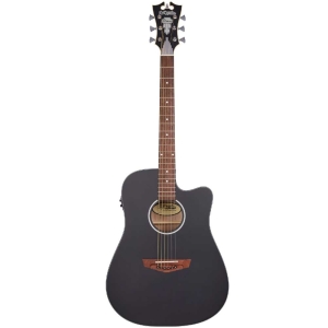 D`Angelico Premier Bowery CS Matte Black Cutaway Body Electro Acoustic Guitar with Gig Bag DAPCSD500MBLKCPEX