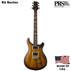 PRS S2 Custom 24 C4M4F2HTIBTKW Black Amber Rosewood Fingerboard Electric Guitar 6 String with Gig Bag 110061KW