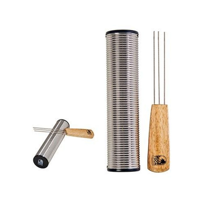 Strumento Percussione Acciaio Guiro Shaker Metallico LIDCOM - Strumento Percussione Con Raschietto, Impugnatura Antiscivolo, Per Musica Strumento Musicale Educativo