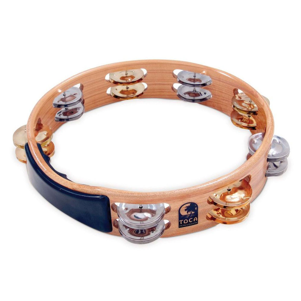 Toca T1010-ABC Players series 10" Wood Double Row Tambourine Nickel-Brass