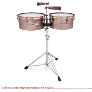 Toca TPT1415-BC Pro Line Steel Timbale Set 14"+15" with Stand Black Copper