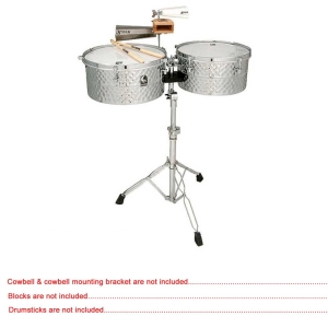 Toca TPT1415-SS Pro Line Steel Timbale Set 14"+15" with Stand Stainless Steel